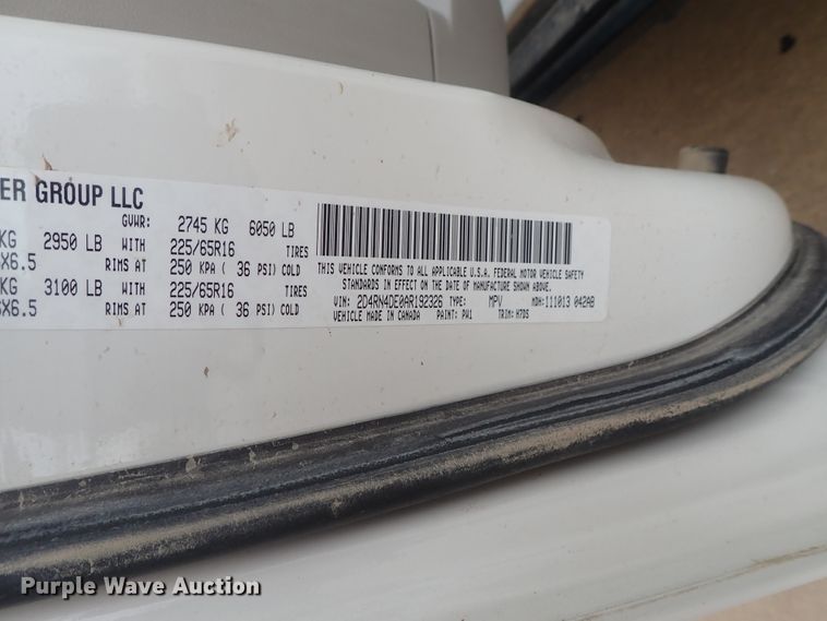 image for item DC3372 2010 Dodge Grand Caravan van