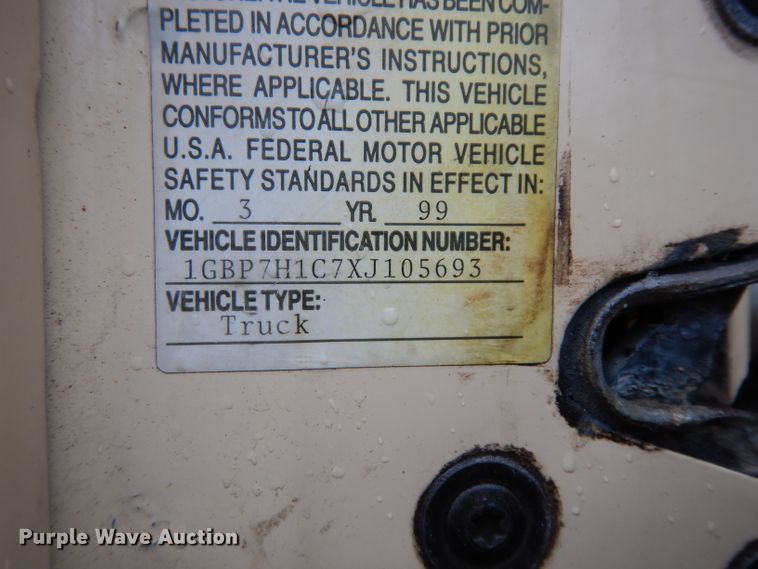 image for item DE4280 1999 Chevrolet C8500 dump truck