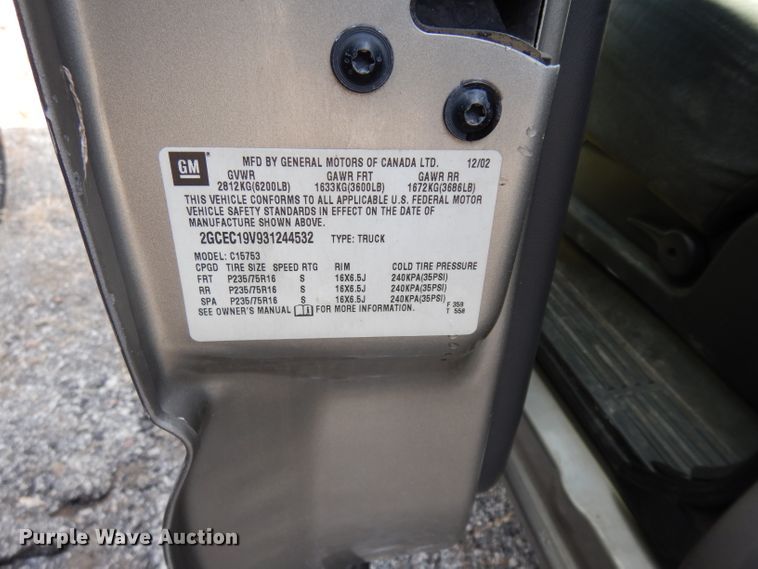 image for item DE4286 2003 Chevrolet Silverado 1500 Ext. Cab pickup truck