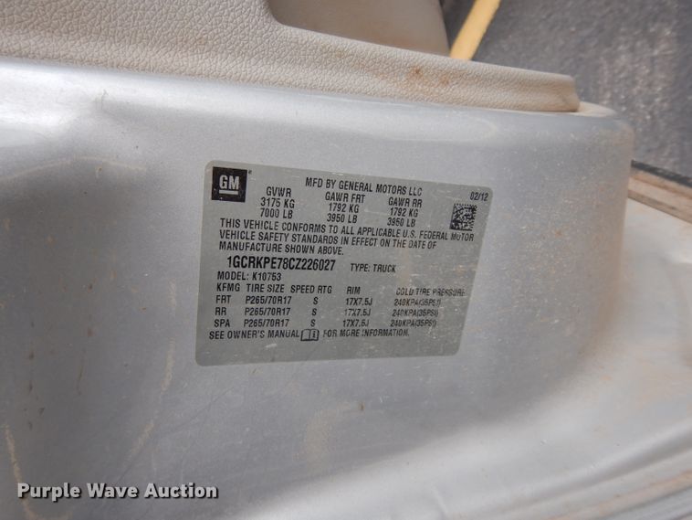 image for item DE4294 2012 Chevrolet Silverado 1500 Ext. Cab pickup truck