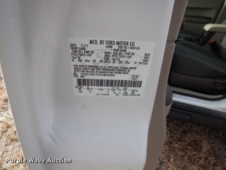 image for item DE4297 2012 Ford Escape SUV