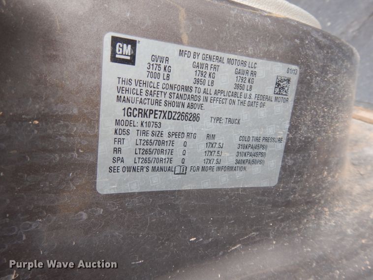 image for item DE4311 2013 Chevrolet Silverado 1500 Ext. Cab pickup truck