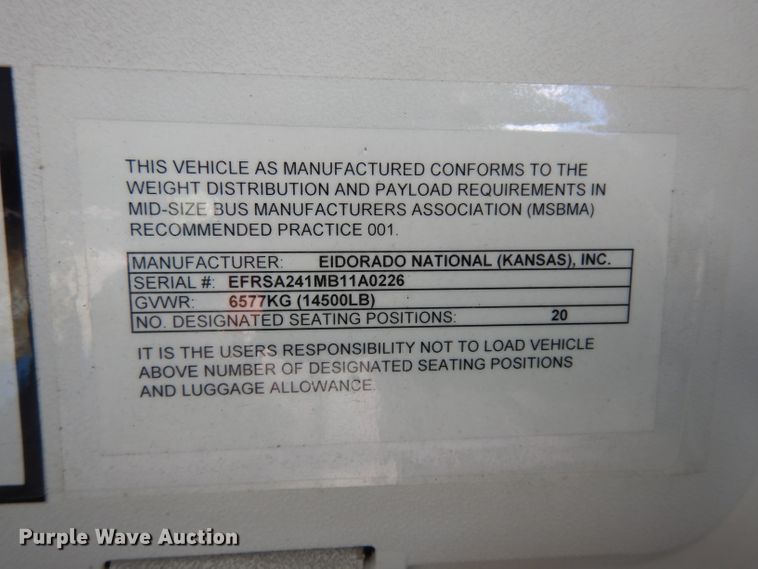 image for item DE4316 2012 Ford Econoline E450 Super Duty shuttle bus