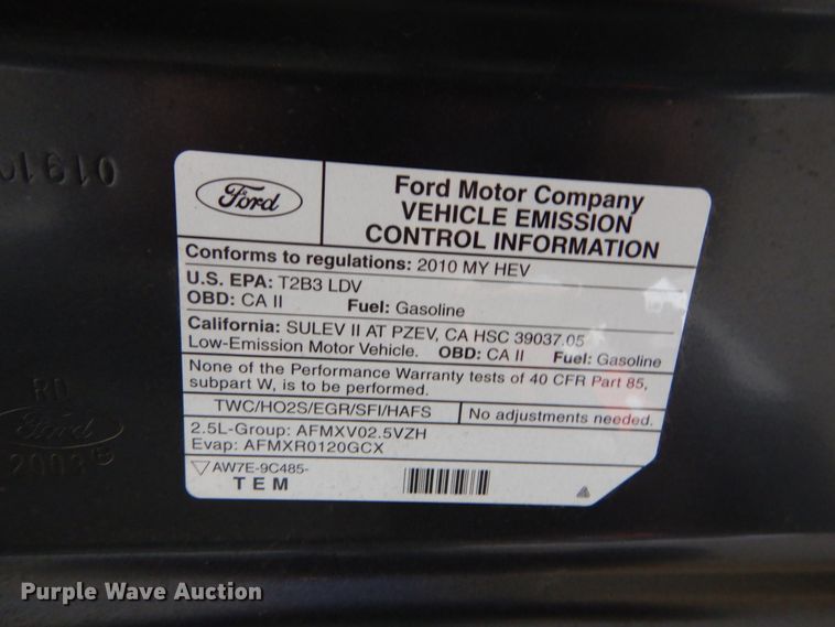 image for item DH5072 2010 Ford Fusion Hybrid