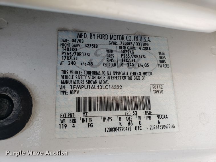 image for item GA9445 2003 Ford Expedition SUV