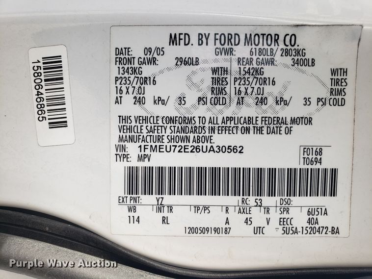 image for item GA9446 2006 Ford Explorer SUV
