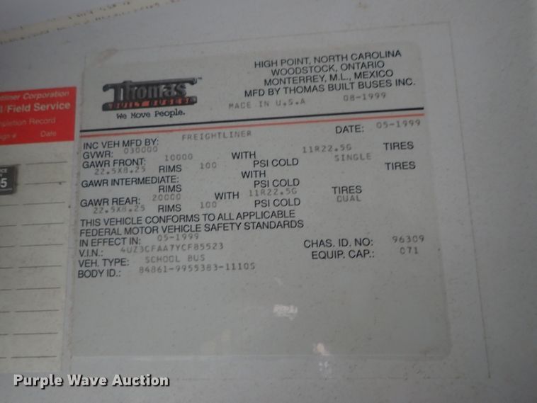 image for item GF9548 2000 Freightliner FS65 Thomas school bus