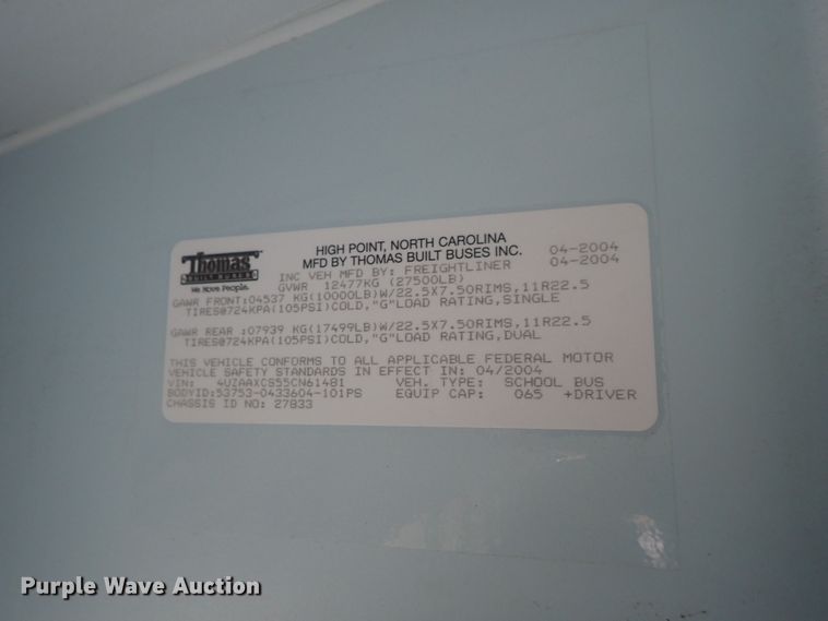 image for item GF9551 2005 Freightliner FS65 Thomas school bus