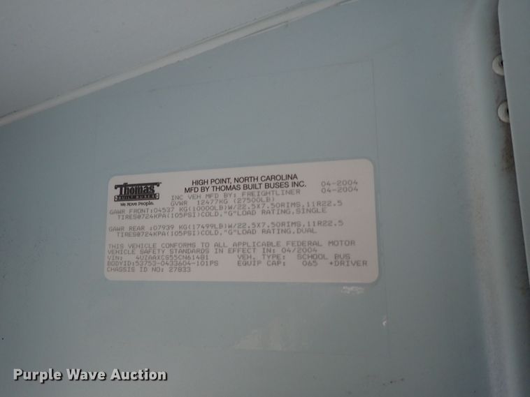 image for item GF9551 2005 Freightliner FS65 Thomas school bus