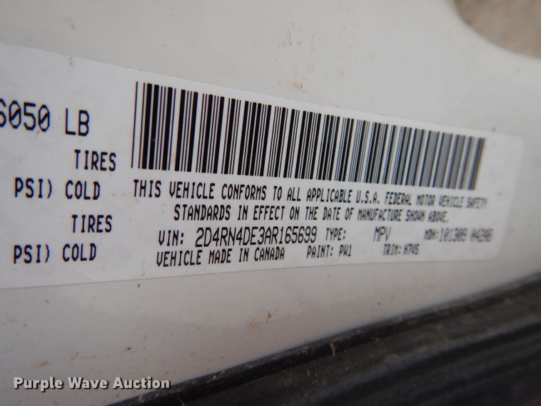 image for item GF9994 2010 Dodge Grand Caravan handicap accessible van