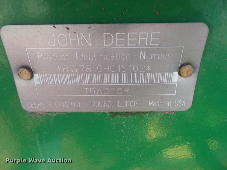 image for item DF0823 1998 John Deere 7810 tractor