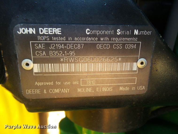 image for item DF0823 1998 John Deere 7810 tractor