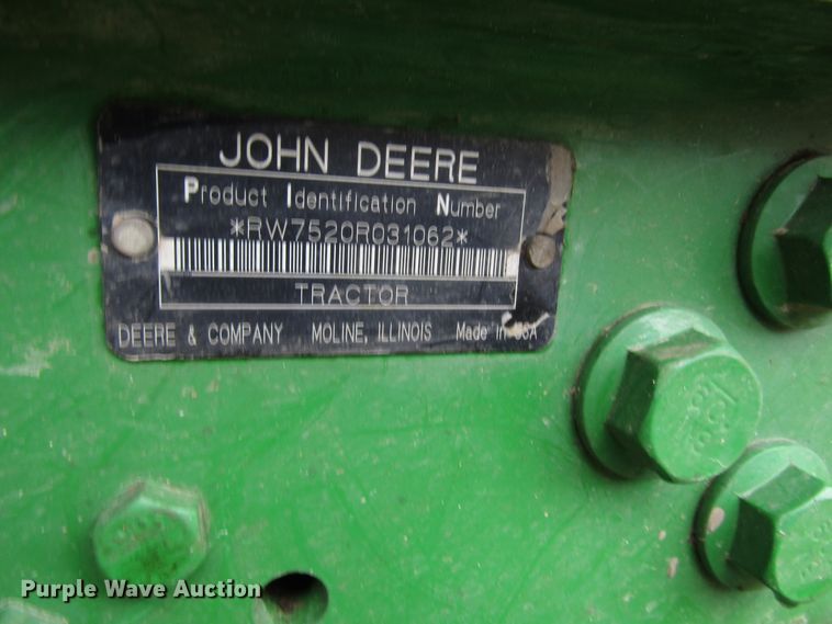 image for item DH8367 2005 John Deere 7520 MFWD tractor