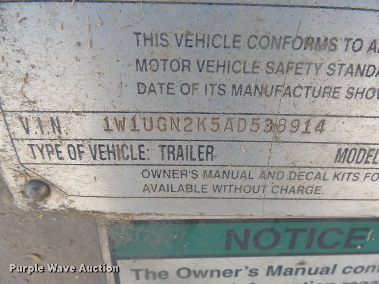 image for item EF9586 2010 Wilson PSDCL-406 livestock trailer