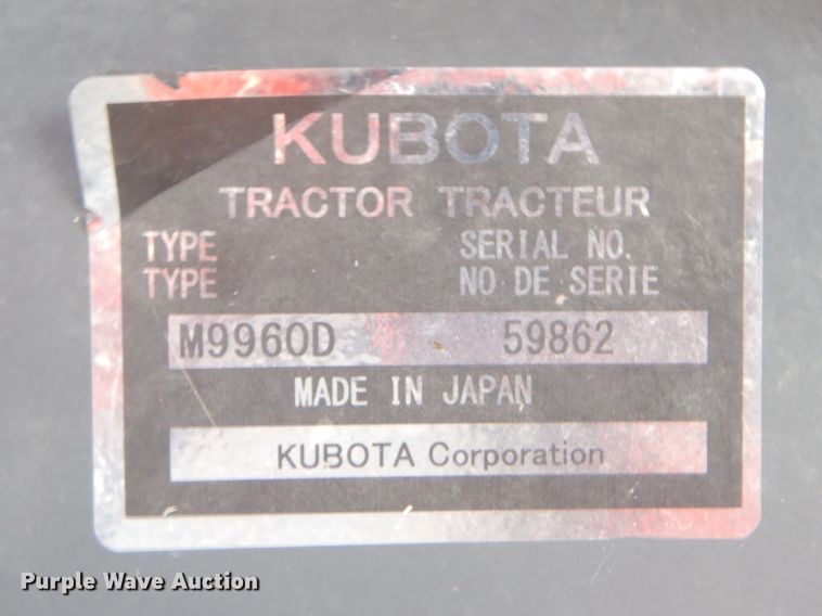 image for item FF9231 2016 Kubota M9960D MFWD tractor