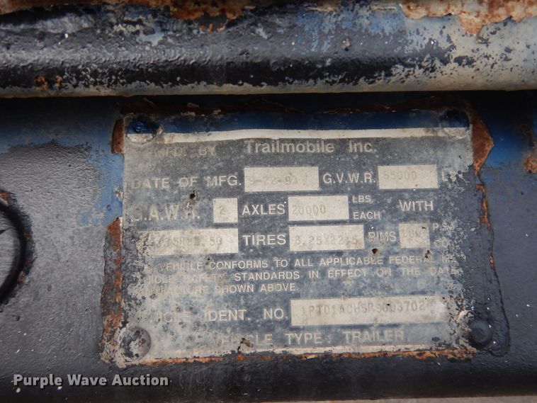 image for item FU9722 1993 Trailmobile refrigerated van trailer