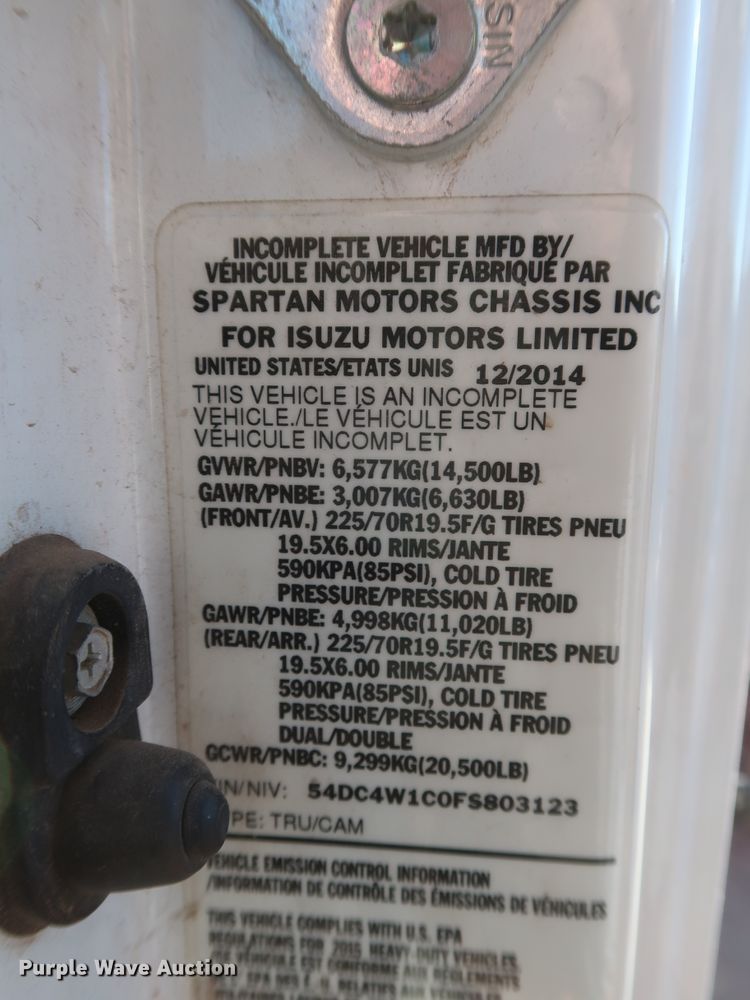 image for item GD9921 2015 Isuzu NPR flatbed truck