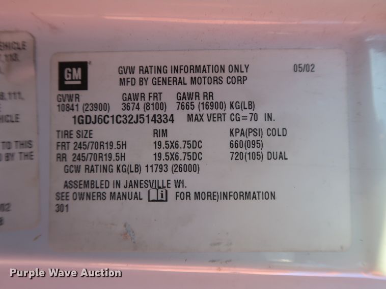 image for item GD9927 2002 GMC T6500 paint striper truck