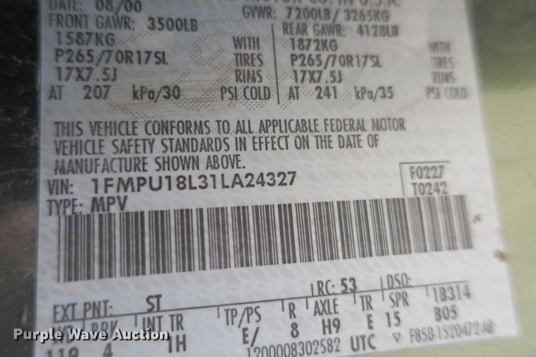 image for item DB10055 2001 Ford Expedition SUV