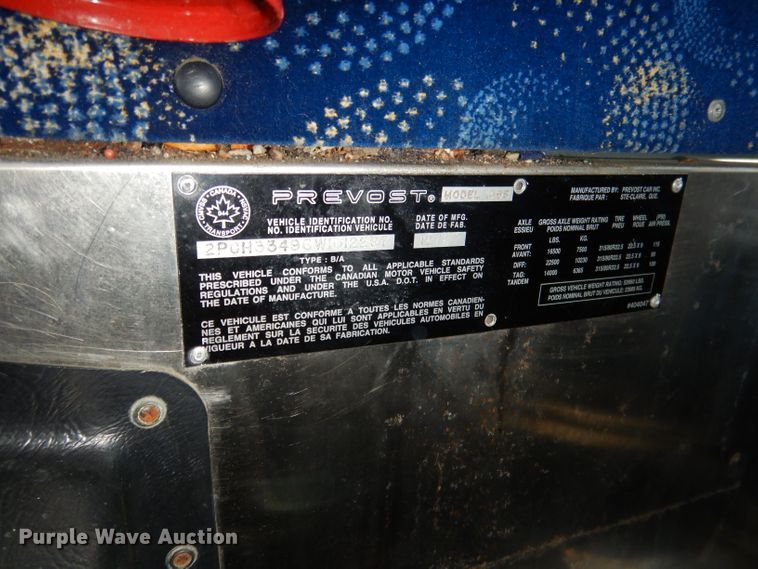 image for item DG5899 1998 Prevost coach bus