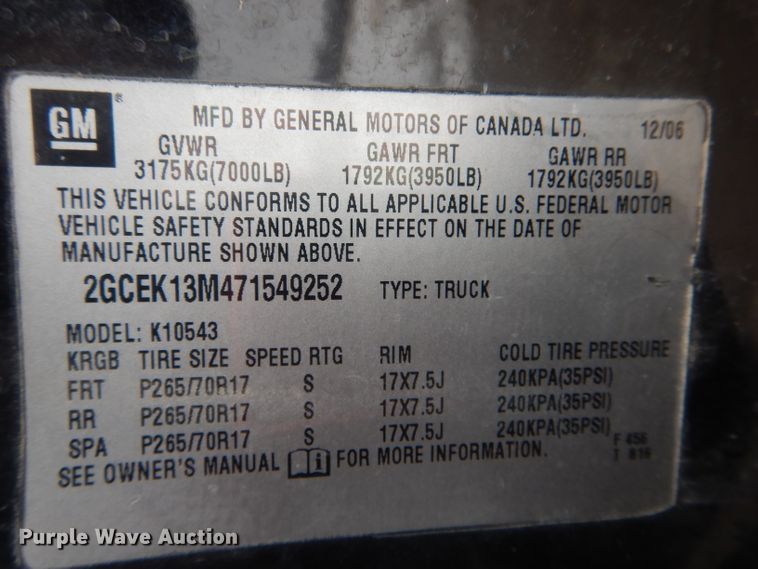 image for item DH6340 2007 Chevrolet Silverado 1500 Crew Cab pickup truck