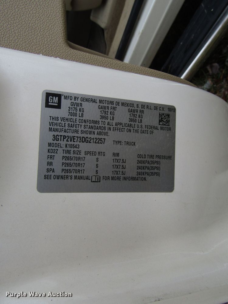 image for item DH8364 2013 GMC Sierra 1500 Crew Cab pickup truck