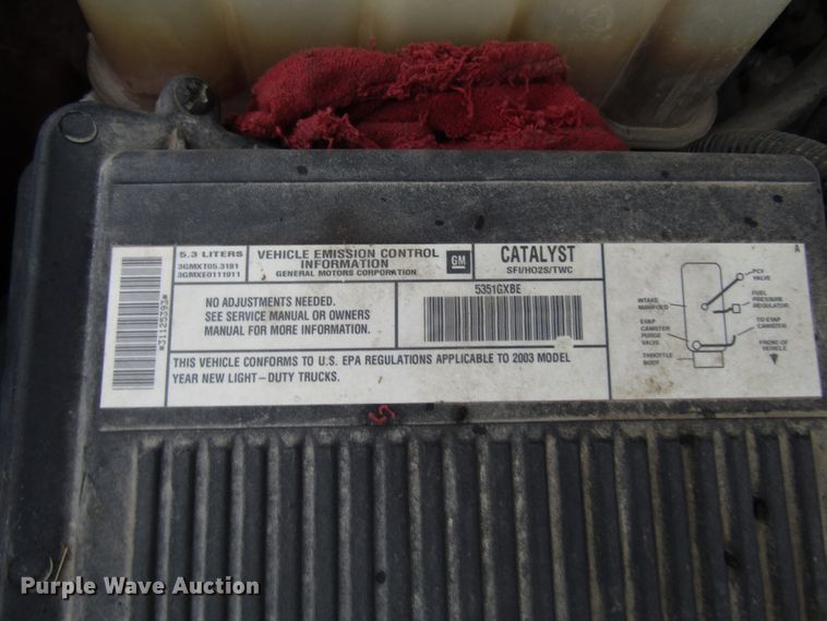 image for item DH8379 2003 Chevrolet Silverado 1500 Ext. Cab pickup truck