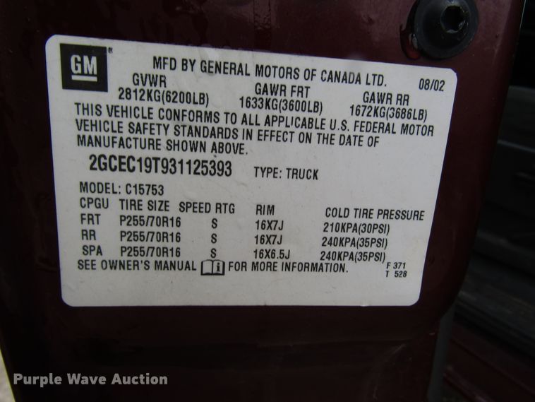 image for item DH8379 2003 Chevrolet Silverado 1500 Ext. Cab pickup truck