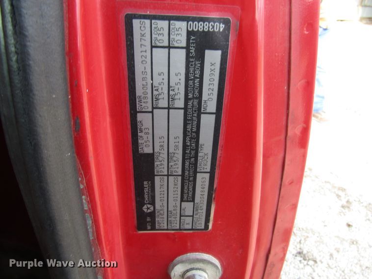 image for item DH8388 1983 Dodge D150 pickup truck