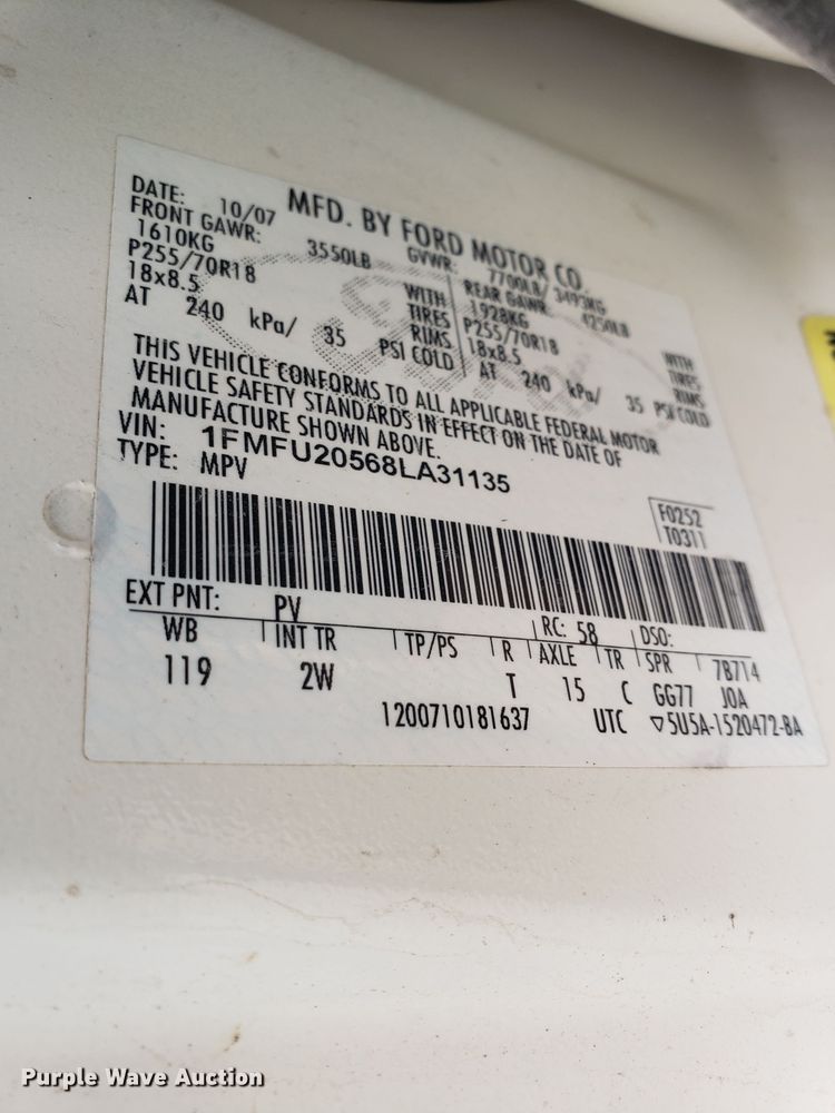 image for item EL9770 2008 Ford Expedition SUV