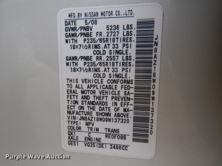 image for item FF9236 2009 Nissan Murano SUV