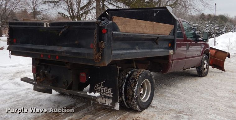 image for item FU9117 2000 Ford F350 Super Duty Crew Cab dump bed pickup truck