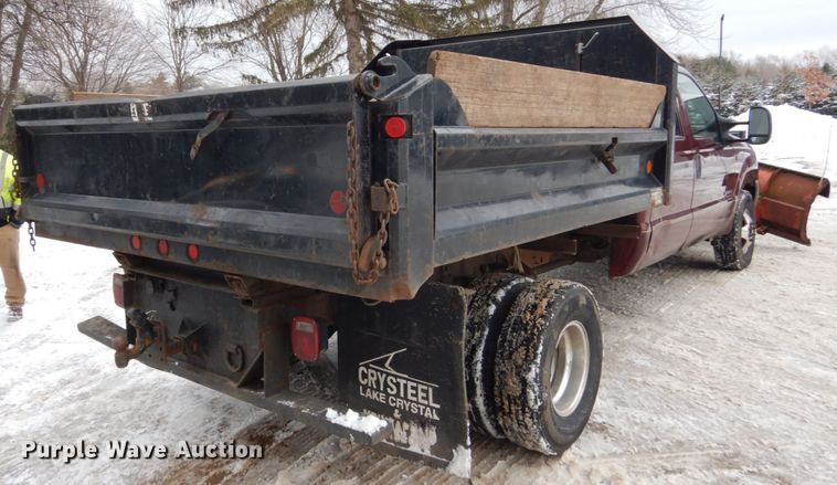 image for item FU9117 2000 Ford F350 Super Duty Crew Cab dump bed pickup truck