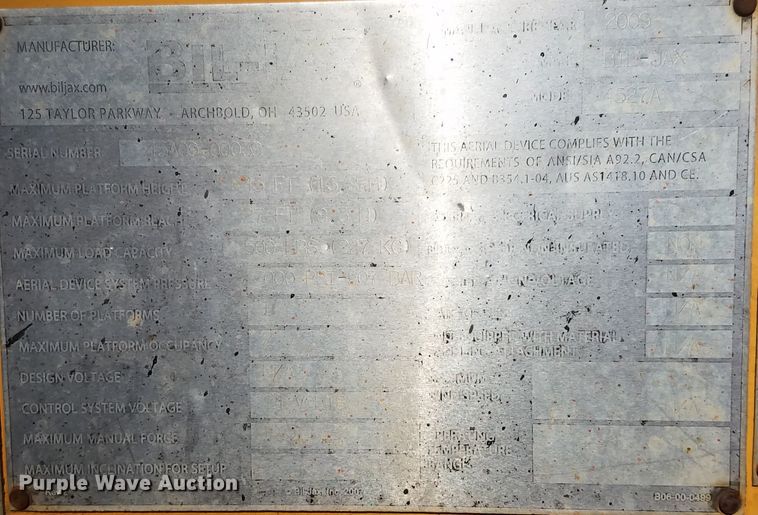 image for item H1249 2009 Bil-Jax 4527A boom lift