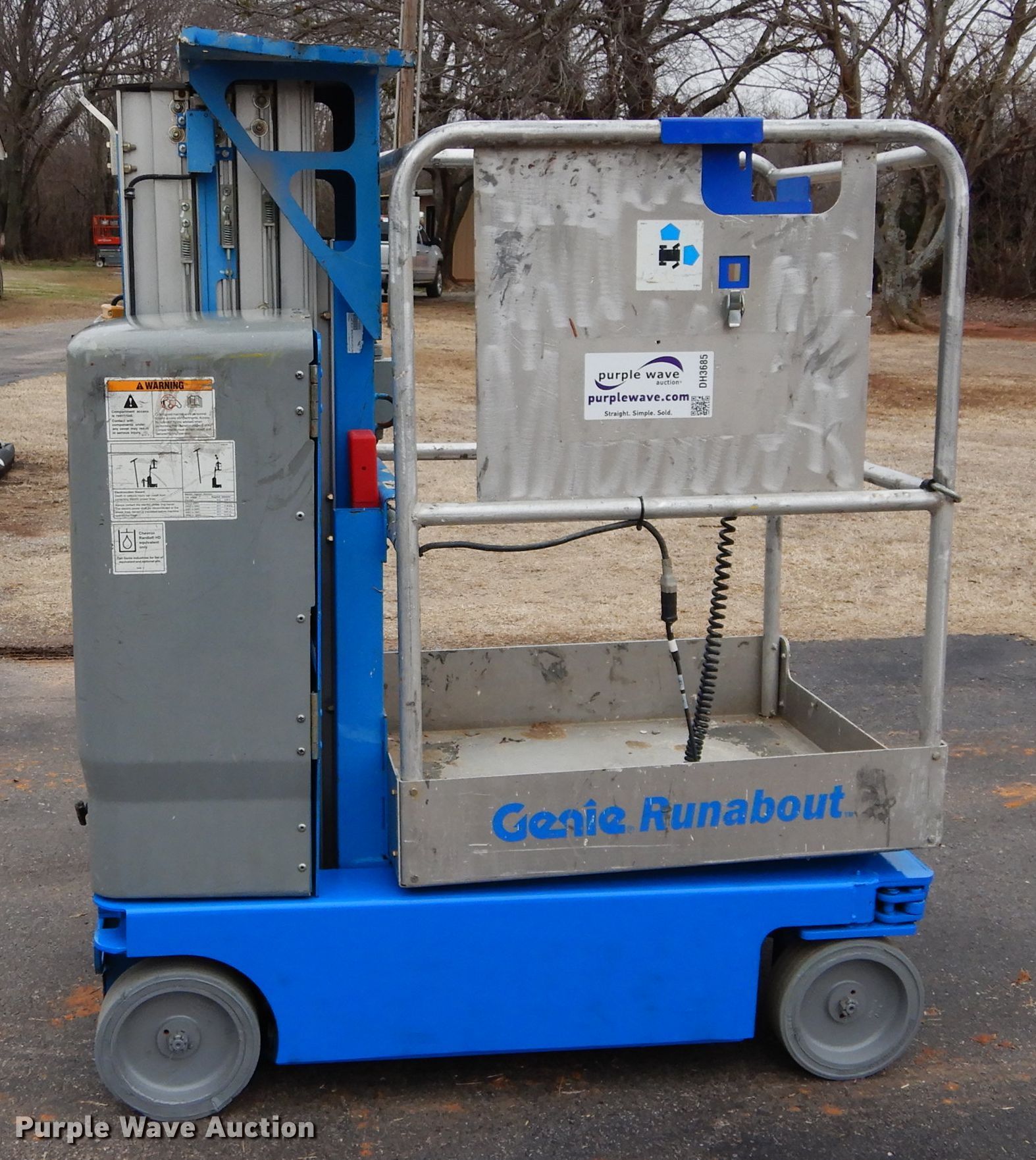 2012 Genie GR15 vertical lift in Marlow, OK Item DH3685 sold