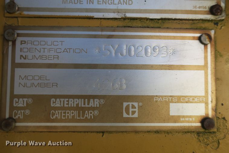 image for item DB10054 1994 Caterpillar 426B backhoe