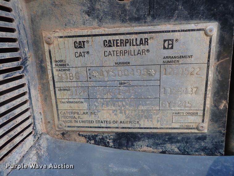 image for item DC3355 1998 Caterpillar 938G wheel loader