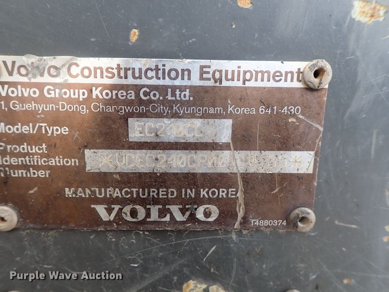 image for item DC3364 2007 Volvo EC240CLQC excavator