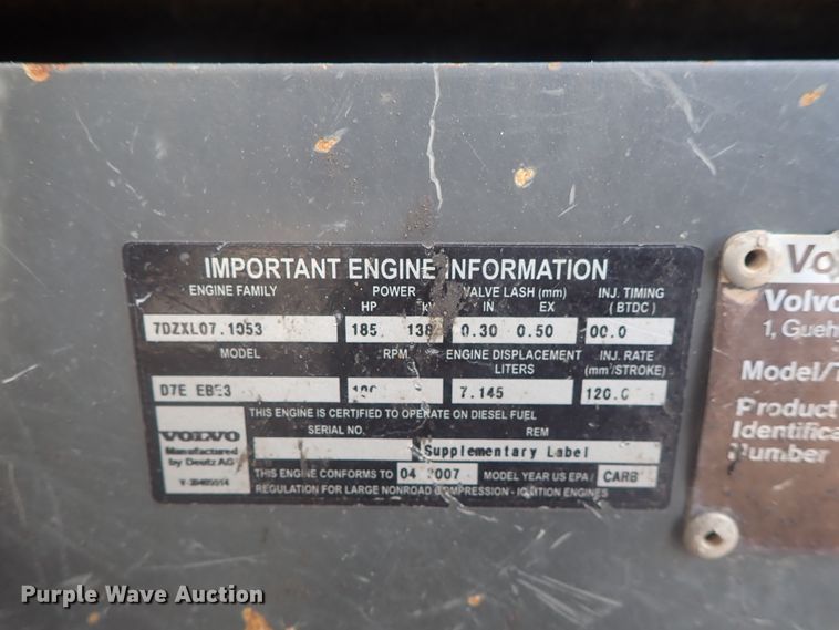 image for item DC3364 2007 Volvo EC240CLQC excavator