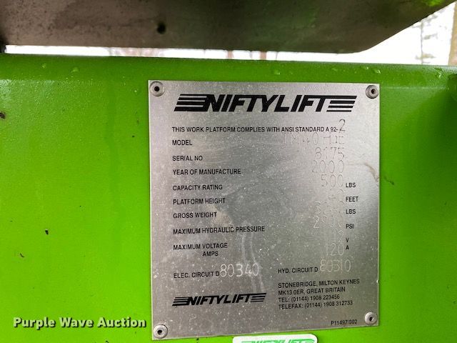 image for item DF6631 2000 Niftylift TM40HGE boom lift