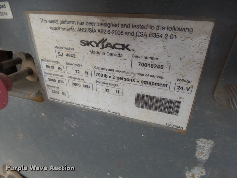 image for item EF9561 Skyjack SJIII 4632 scissor lift