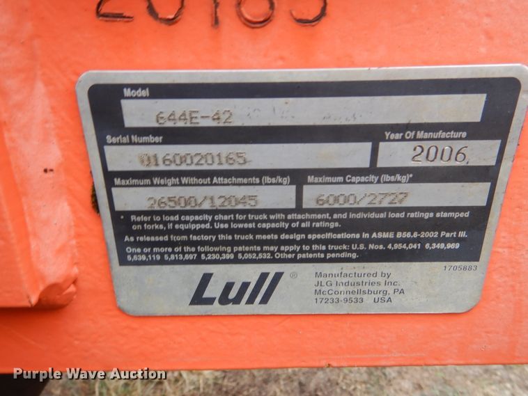 image for item EK9148 2006 Lull 644E-42 telehandler