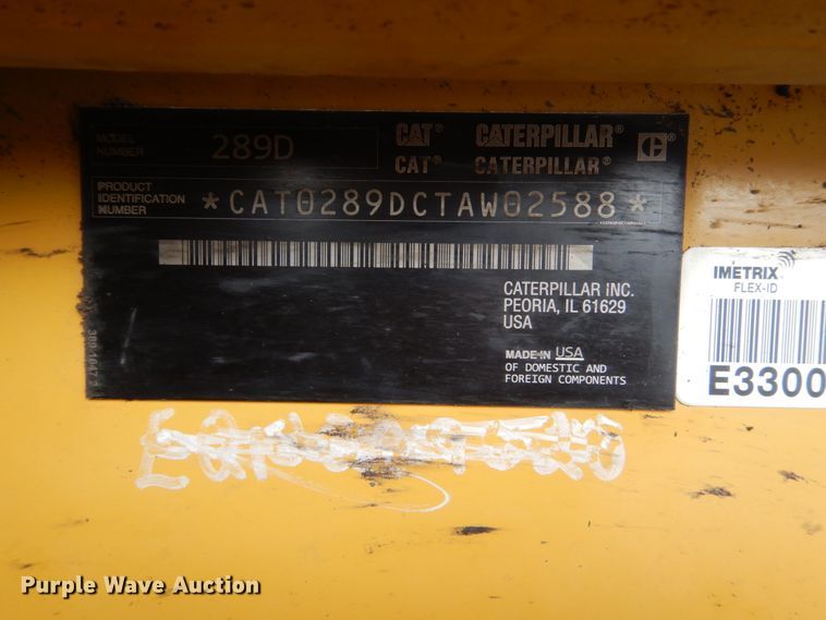 image for item FU9138 2015 Caterpillar 289D skid steer