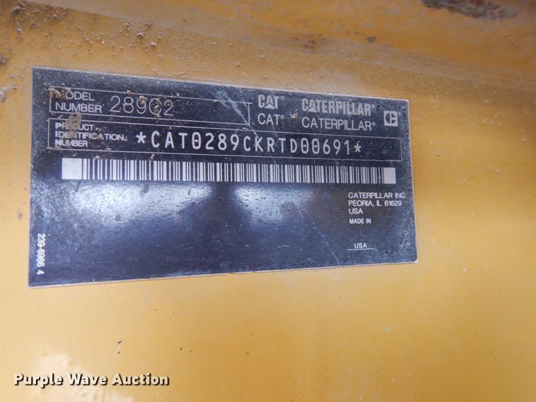 image for item FU9139 2012 Caterpillar 289C2 skid steer