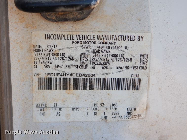 image for item GB9615 2012 Ford F450 bucket truck