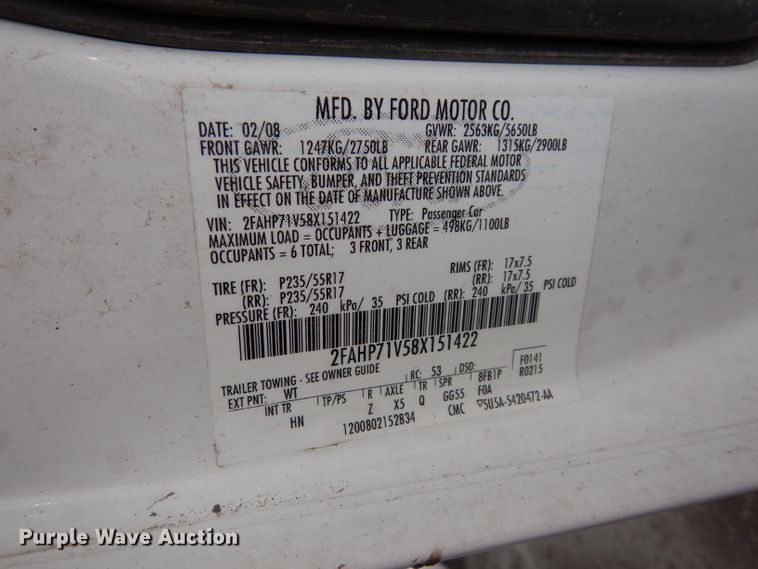 image for item DE4303 2008 Ford Crown Victoria Police Interceptor