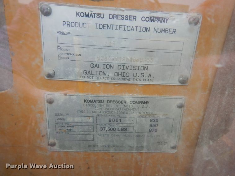 image for item DE4321 1994 Galion Dresser 850 motor grader