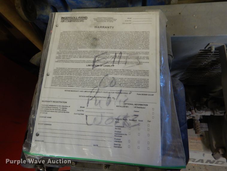 image for item DF7343 Ingersoll Rand T30 air compressor