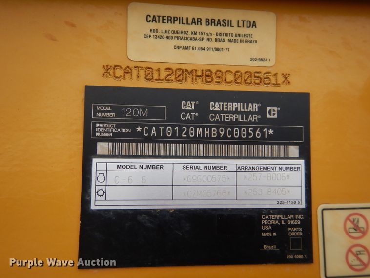 image for item DH3680 2010 Caterpillar 120M motor grader