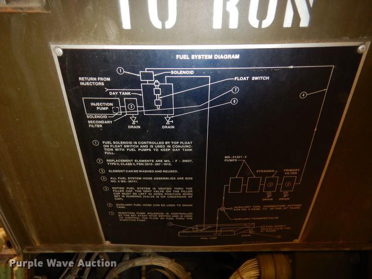 image for item DH3700 1982 U.S. Department Of Defense MEP004A generator